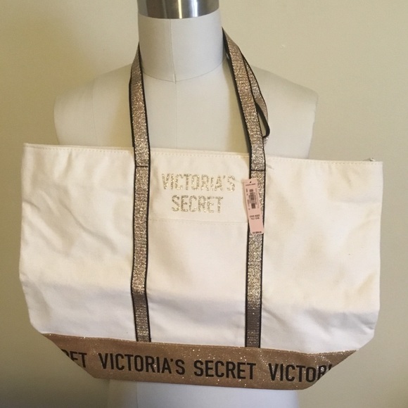 Victoria's Secret Handbags - Victoria secret sparkle canvas carryall tote